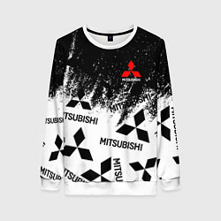 Свитшот женский Mitsubishi black & white, цвет: 3D-белый