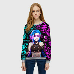 Свитшот женский JINX ДЖИНКС NEON PATTERN, цвет: 3D-меланж — фото 2