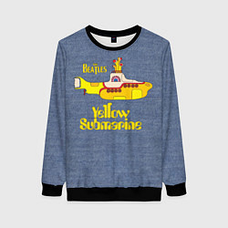 Свитшот женский On a Yellow Submarine 3D, цвет: 3D-черный