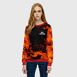 Свитшот женский МЧС РОССИИ ОГОНЬ, цвет: 3D-красный — фото 2