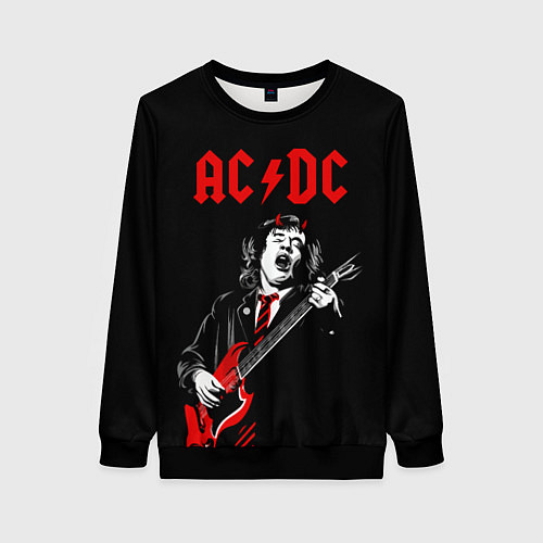 Женский свитшот AC DC Ангус Янг гитарист / 3D-Черный – фото 1