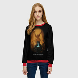 Свитшот женский Так темно и одиноко, цвет: 3D-красный — фото 2