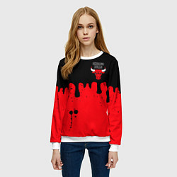 Свитшот женский Chicago Bulls Чикаго Буллз Логотип, цвет: 3D-белый — фото 2