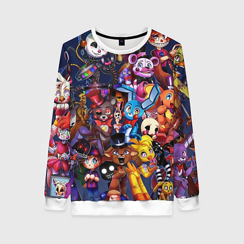 Женский свитшот Cute Fnaf Pattern / 3D-Белый – фото 1