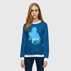 Свитшот женский Капитан Мондштада Кэйа, цвет: 3D-белый — фото 2