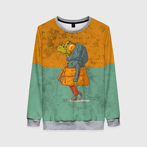Женский свитшот Лягушка модник Frog / 3D-Меланж – фото 1