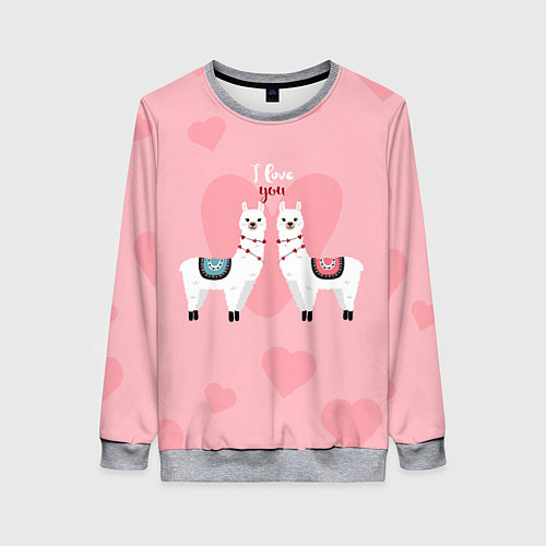 Женский свитшот Lama I Love You / 3D-Меланж – фото 1