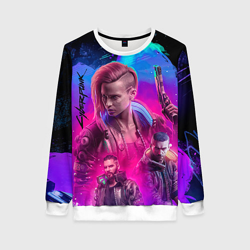 Женский свитшот Vi Ви Cyberpunk 2077 / 3D-Белый – фото 1