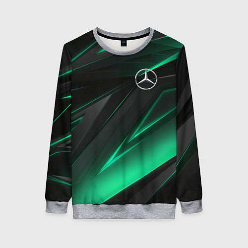 Женский свитшот MERCEDES-BENZ AMG NEON STRIPES PETRONAS / 3D-Меланж – фото 1