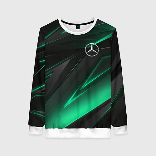 Женский свитшот MERCEDES-BENZ AMG NEON STRIPES PETRONAS / 3D-Белый – фото 1