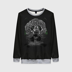 Свитшот женский Отражение панды ночью, цвет: 3D-меланж