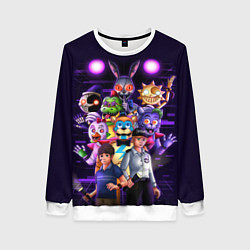 Свитшот женский Five Nights at Freddys: Security Breach персонажи, цвет: 3D-белый
