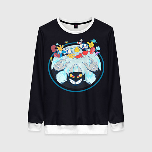 Женский свитшот Спуск к дьяволу Cuphead / 3D-Белый – фото 1