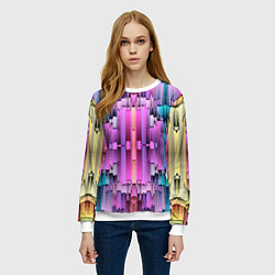 Свитшот женский Калейдоскоп абстракции, цвет: 3D-белый — фото 2