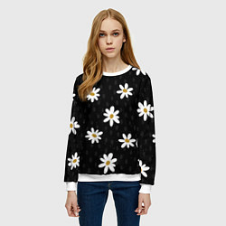 Свитшот женский Daisies Ромашки, цвет: 3D-белый — фото 2