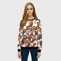 Свитшот женский Orange Camo, цвет: 3D-черный — фото 2