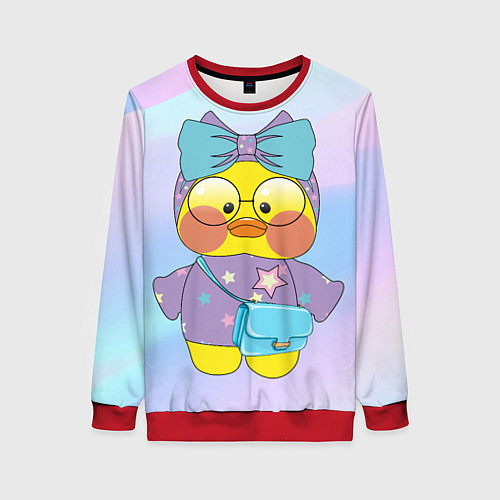 Женский свитшот Лалафанфан с голубым бантом / 3D-Красный – фото 1