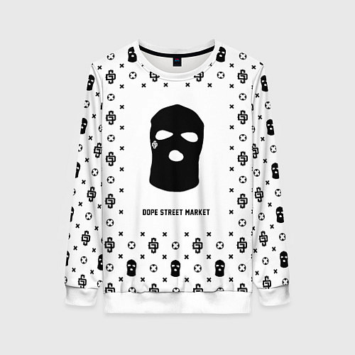 Женский свитшот Узор White Ski Mask Dope Street Market / 3D-Белый – фото 1