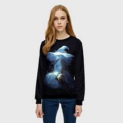 Свитшот женский Ранна с волками Elden Ring, цвет: 3D-черный — фото 2