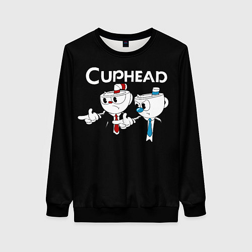 Женский свитшот Cuphead грозные ребята из Криминального чтива / 3D-Черный – фото 1