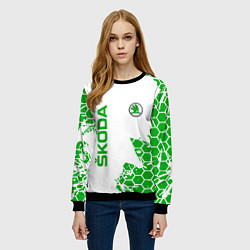 Свитшот женский SKODA Логотип СОТЫ, цвет: 3D-черный — фото 2
