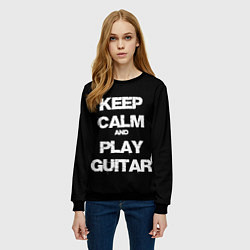 Свитшот женский KEEP CALM AND PLAY GUITAR, цвет: 3D-черный — фото 2