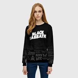 Свитшот женский Black Sabbath логотипы рок групп, цвет: 3D-черный — фото 2
