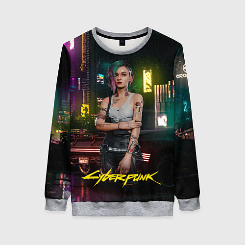 Женский свитшот Judy cyberpunk2077 / 3D-Меланж – фото 1