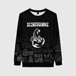 Женский свитшот Scorpions логотипы рок групп