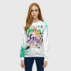 Свитшот женский Когда плачут цикады: Карма, персонажи, цвет: 3D-белый — фото 2