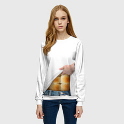 Свитшот женский Мучные кубики, цвет: 3D-белый — фото 2