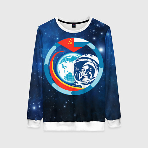 Женский свитшот Первый Космонавт Юрий Гагарин 3D 3 / 3D-Белый – фото 1
