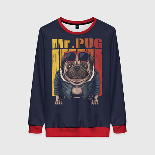 Женский свитшот Мистер Мопс / 3D-Красный – фото 1