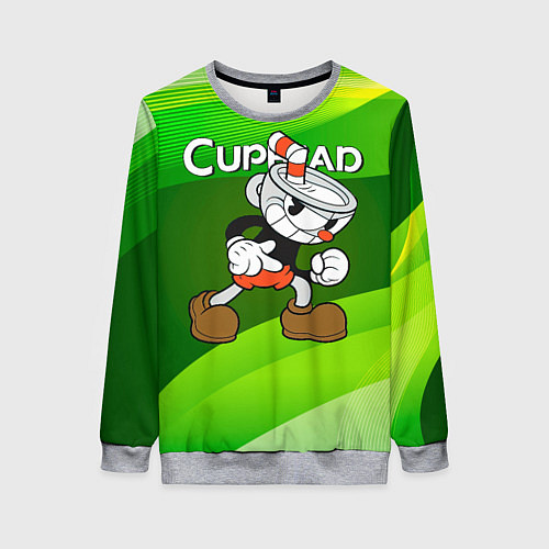 Женский свитшот Хитрая чашечка cuphead / 3D-Меланж – фото 1