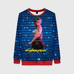 Свитшот женский Cyberpunk 18 art Judy, цвет: 3D-красный