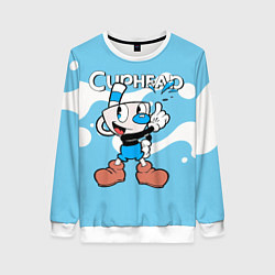 Женский свитшот Cuphead синяя чашечка