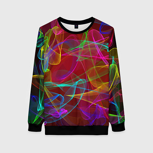 Женский свитшот Color neon pattern Vanguard / 3D-Черный – фото 1