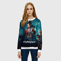 Свитшот женский Panam cyberpunk 2077, цвет: 3D-белый — фото 2