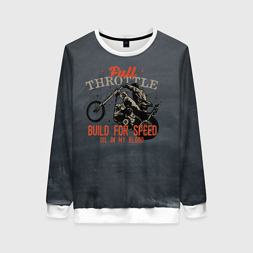 Женский свитшот Full Throttle Полный газ / 3D-Белый – фото 1