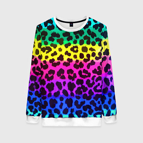 Женский свитшот Leopard Pattern Neon / 3D-Белый – фото 1
