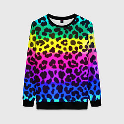 Свитшот женский Leopard Pattern Neon, цвет: 3D-черный