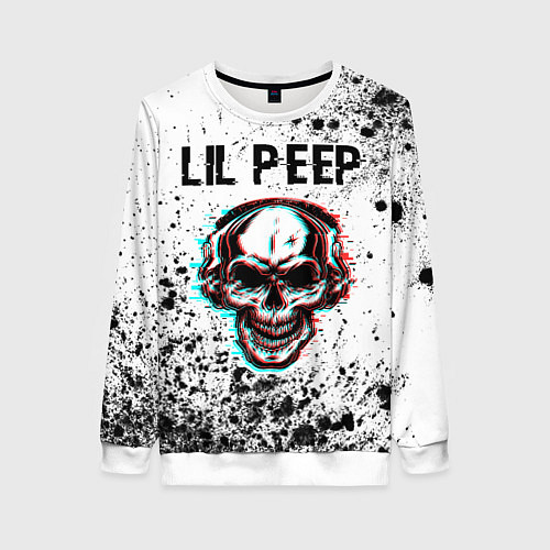 Женский свитшот Lil Peep ЧЕРЕП Краска / 3D-Белый – фото 1