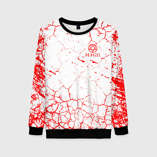 Женский свитшот HIM Трещины / 3D-Черный – фото 1