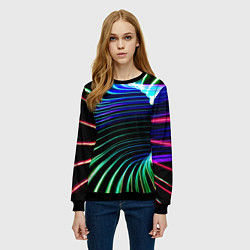 Свитшот женский Portal Fashion pattern Neon, цвет: 3D-черный — фото 2
