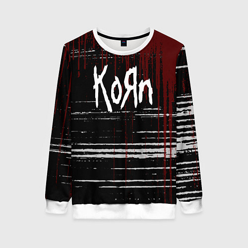 Женский свитшот KoЯn Корн потеки / 3D-Белый – фото 1