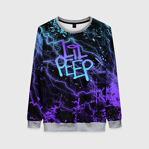 Женский свитшот Lil peep neon молнии / 3D-Меланж – фото 1