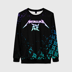 Свитшот женский Metallica металлика neon, цвет: 3D-черный