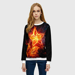Свитшот женский Flower Neon Fashion 2035 Flame, цвет: 3D-белый — фото 2