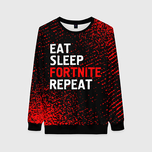 Женский свитшот Eat Sleep Fortnite Repeat Арт / 3D-Черный – фото 1