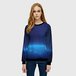 Свитшот женский Планета вид из космоса, цвет: 3D-черный — фото 2